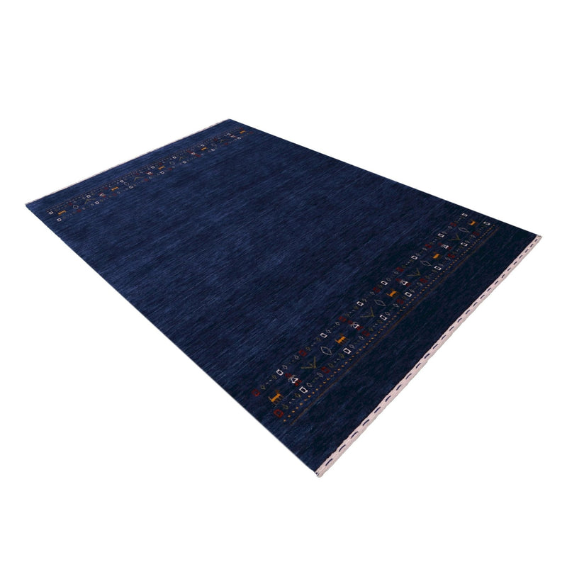 Contemporary Blue Design Hand Loomed Wool Area Rug