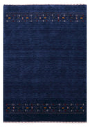 Contemporary Blue Design Hand Loomed Wool Area Rug