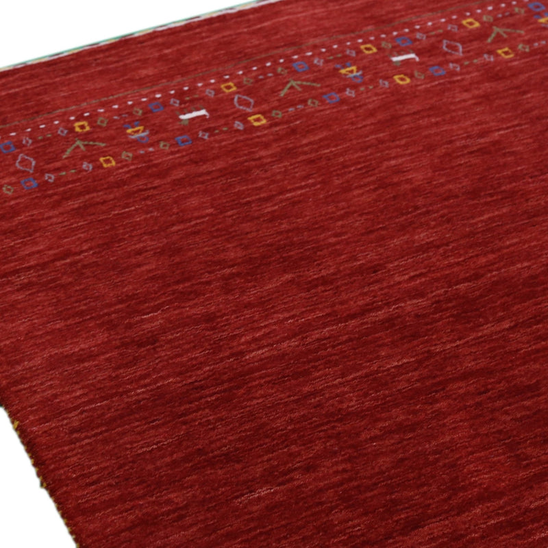 Contemporary Red Hand Loomed Wool Area Rug