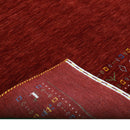 Contemporary Red Hand Loomed Wool Area Rug