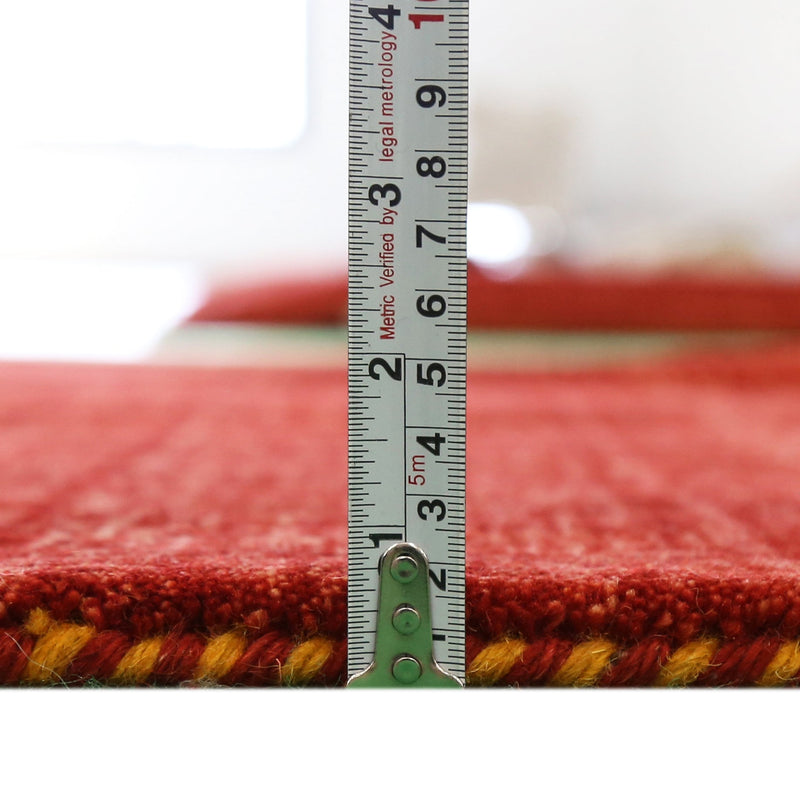 Contemporary Red Hand Loomed Wool Area Rug