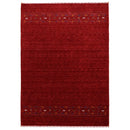 Contemporary Red Hand Loomed Wool Area Rug