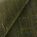 Gabbeh Design Hand Loomed Green Wool Area Rug