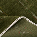 Gabbeh Design Hand Loomed Green Wool Area Rug