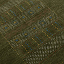 Green Wool Hand Loomed Gabbeh Area Rug - Persian Rustic Design by The Rug Decor