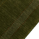 Gabbeh Design Hand Loomed Green Wool Area Rug