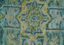 Ready to Ship Green And Gold Traditional Heriz Hand Knotted 4x6 Wool Rug by The Rug Decor
