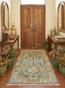 Ready to Ship Green And Gray 3x5 Traditional Hand Knotted Wool Rug by The Rug Decor