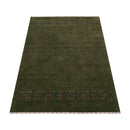Green Contemporary Design Hand Loomed Wool Area Rug