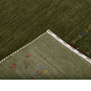 Green Contemporary Design Hand Loomed Wool Area Rug