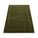 Green Modern Design Hand Loomed Wool Area Rug