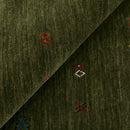 Hand Loomed Premium Wool Area Rug Modern Green Design With Yellow And Red Accents by The Rug Decor