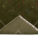 Green Modern Design Hand Loomed Wool Area Rug