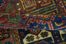 Ready to Ship Hand knotted 4x8 Traditional Antique Style Rust and Blue Area Rug by The Rug Decor