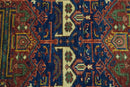 Ready to Ship Hand knotted 4x8 Traditional Antique Style Rust and Blue Area Rug by The Rug Decor