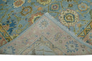 Ready to Ship Hand Knotted Blue and Rust Modern Oushak Area Rug by The Rug Decor