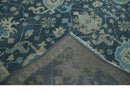 Ready to Ship Hand Knotted Oriental Turkish Oushak Blue and Camel Wool Area Rug by The Rug Decor