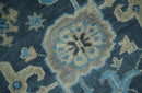 Ready to Ship Hand Knotted Oriental Turkish Oushak Blue and Camel Wool Area Rug by The Rug Decor