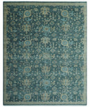 Ready to Ship Hand Knotted Oriental Turkish Oushak Blue and Camel Wool Area Rug