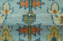 Ready to Ship Hand Knotted Tree of Life Blue And Rust 2.6x6 Design Wool Rug by The Rug Decor