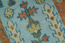 Ready to Ship Hand Knotted Tree of Life Blue And Rust 2.6x6 Design Wool Rug by The Rug Decor