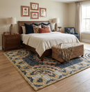 Ready to Ship Hand Tufted 8x10 Gold And Black Traditional Design Wool Rug by The Rug Decor