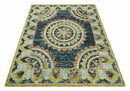 Ready to Ship Hand Tufted 8x10 Gold And Black Traditional Design Wool Rug by The Rug Decor