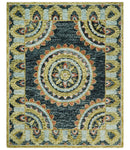 Ready to Ship Hand Tufted 8x10 Gold And Black Traditional Design Wool Rug by The Rug Decor