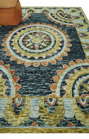 Ready to Ship Hand Tufted 8x10 Gold And Black Traditional Design Wool Rug by The Rug Decor