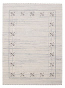 Ivory Gabbeh Border Design Hand Loomed Wool Rug