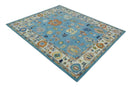 Ready to Ship Modern Oushak Blue And Ivory Hand Tufted 5x7 Wool Rug by The Rug Decor