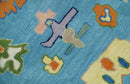Ready to Ship Modern Oushak Blue And Ivory Hand Tufted 5x7 Wool Rug by The Rug Decor