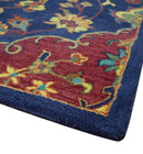Ready to Ship Red And Blue Traditional Design Hand Tufted 8x10 Wool Rug by The Rug Decor