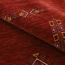 Red Wool Area Rug Tribal Center Medallion Design Hand Loomed