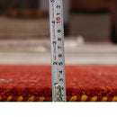 Red Wool Area Rug Tribal Center Medallion Design Hand Loomed