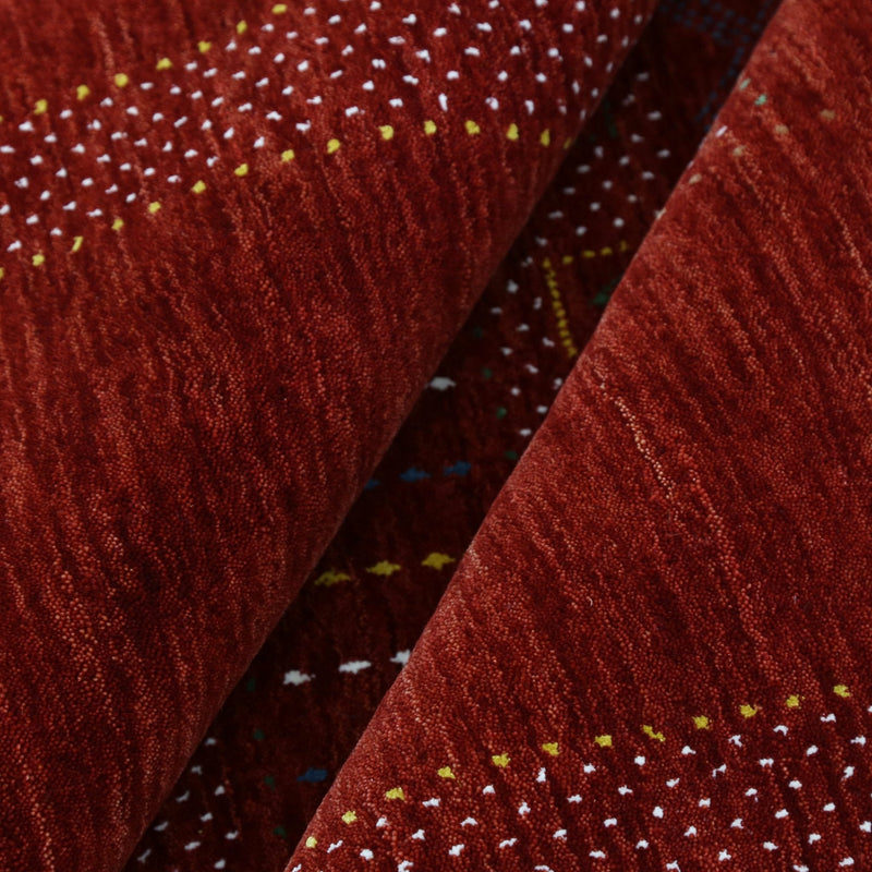 Red Center Pattern Hand Loomed Wool Area Rug