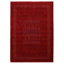 Red Center Pattern Hand Loomed Wool Area Rug