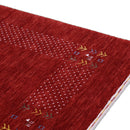 Red Contemporary Border Motifs Hand Loomed Wool Area Rug