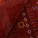 Red Contemporary Hand Loomed Wool Area Rug with Vibrant Multicolor Center Design by The Rug Decor