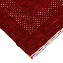 Red Contemporary Center Design Hand Loomed Wool Area Rug
