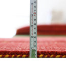 Red Contemporary Hand Loomed Wool Area Rug with Vibrant Multicolor Center Design by The Rug Decor