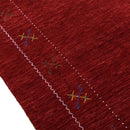 Red Gabbeh Border Design Hand Loomed Wool Area Rug
