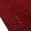 Red Gabbeh Hand Loomed Wool Area Rug - Vibrant Border Design by The Rug Decor
