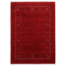 Red Gabbeh Border Design Hand Loomed Wool Area Rug