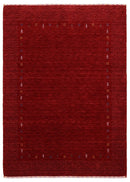 Red Gabbeh Border Design Hand Loomed Wool Area Rug