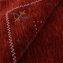 Red Wool Gabbeh Area Rug - Hand Loomed Tribal Border With Thick Handcrafted Pile Design by The Rug Decor