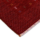 Red Gabbeh Border Design Hand Loomed Wool Area Rug