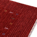 Red Gabbeh Border Design Hand Loomed Wool Area Rug