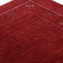 Red Gabbeh Border Design Hand Loomed Wool Area Rug