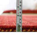 Red Wool Gabbeh Area Rug - Hand Loomed Tribal Border With Thick Handcrafted Pile Design by The Rug Decor